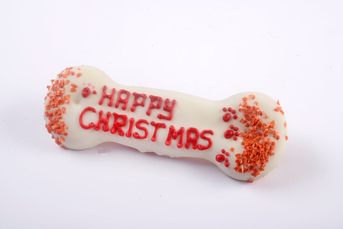 Hand Decorated Christmas Bone for Dogs