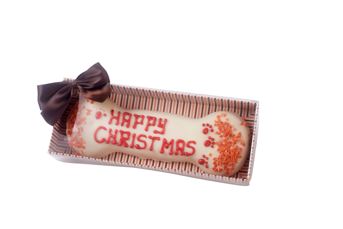 Hand Decorated Christmas Bone for Dogs