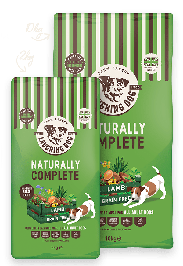 Two bags of lamb dog food | Laughing Dog Food