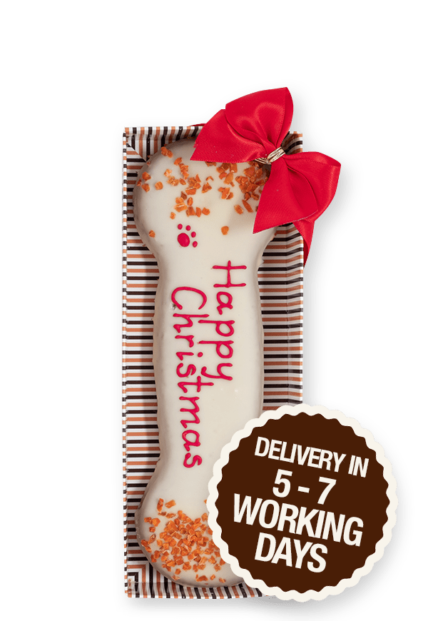 Hand Decorated Christmas Bone for Dogs | Laughing Dog Food
