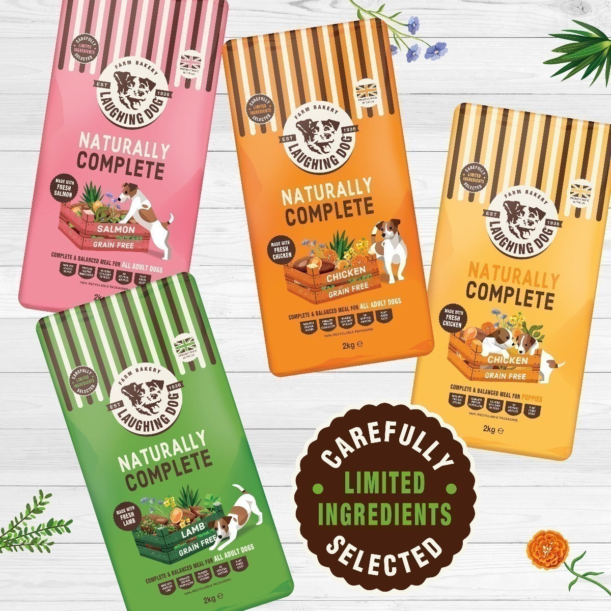 Bags of dog food | Laughing Dog Food