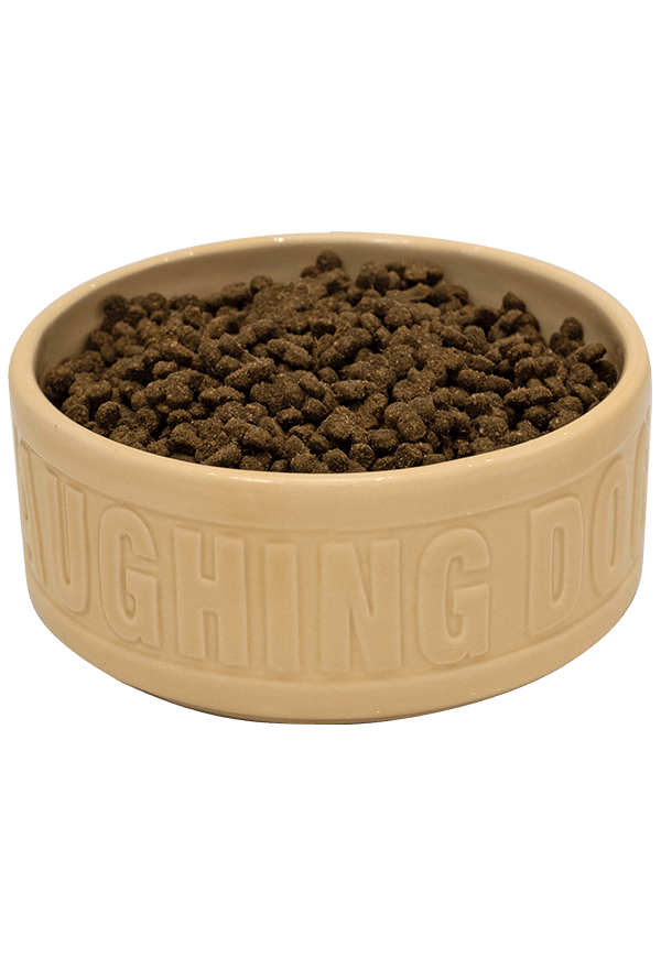 Naturally Lamb Dog Food in a bowl | Laughing Dog Food