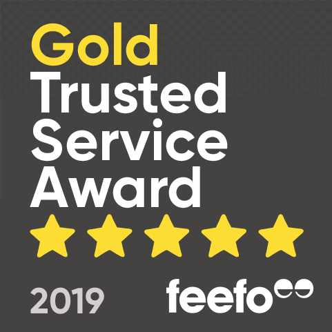 feefo sq gold service 2019 grey yellow 2 | Laughing Dog Food