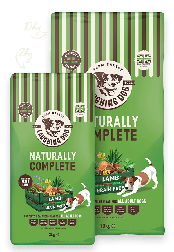 Two bags of lamb dog food | Laughing Dog Food