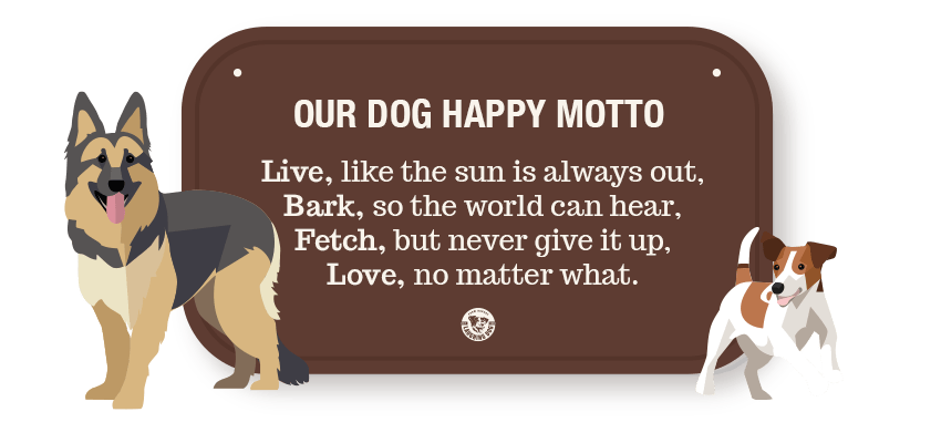 LD Happy Dog Motto Sign | Laughing Dog Food
