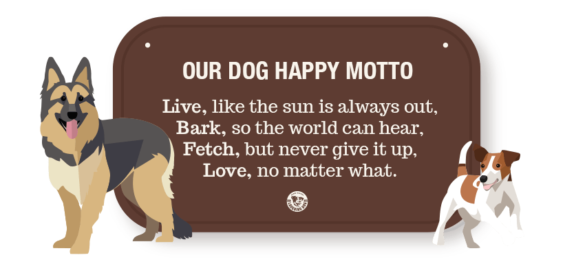 LD Happy Dog Motto Sign | Laughing Dog Food