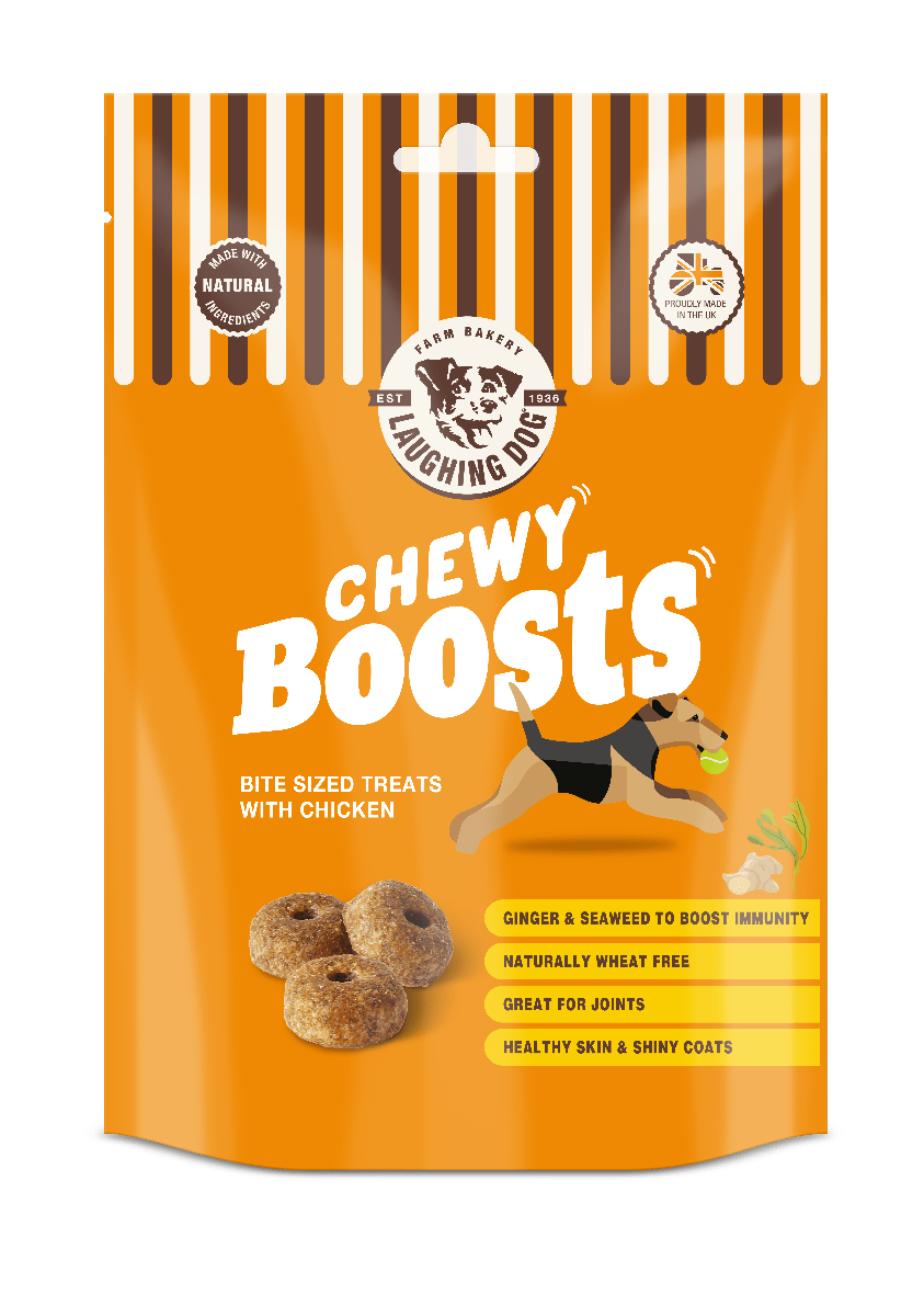 Chewy Boosts Dog Treats Bag | Laughing Dog Food