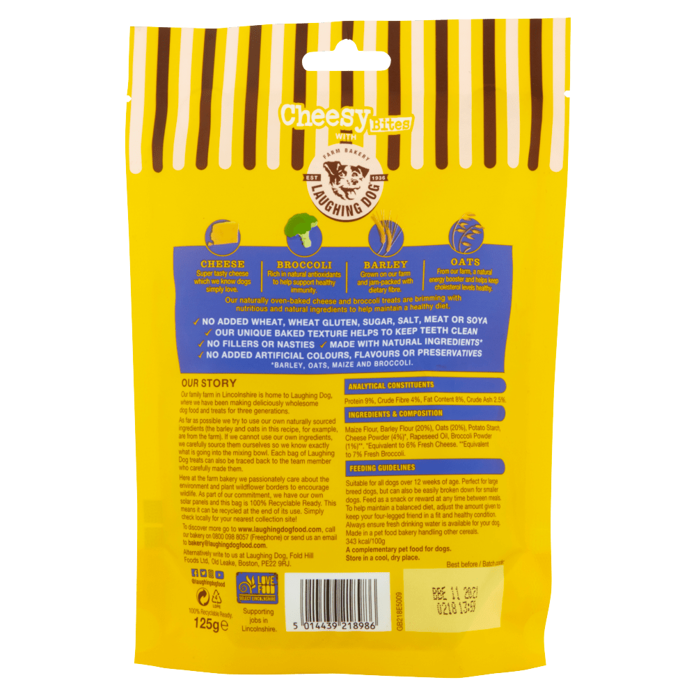 Cheesy Bites ingredients | Laughing Dog Food