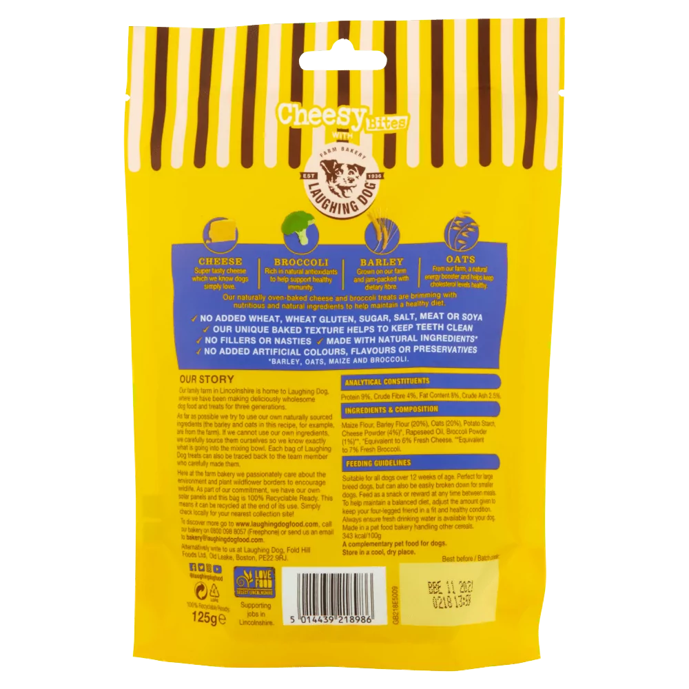 Cheesy Bites ingredients | Laughing Dog Food