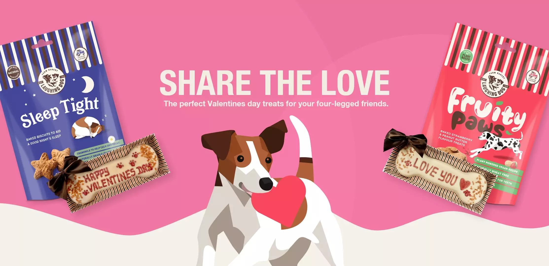 LD Valentines Day Banner Desktop | Laughing Dog Food