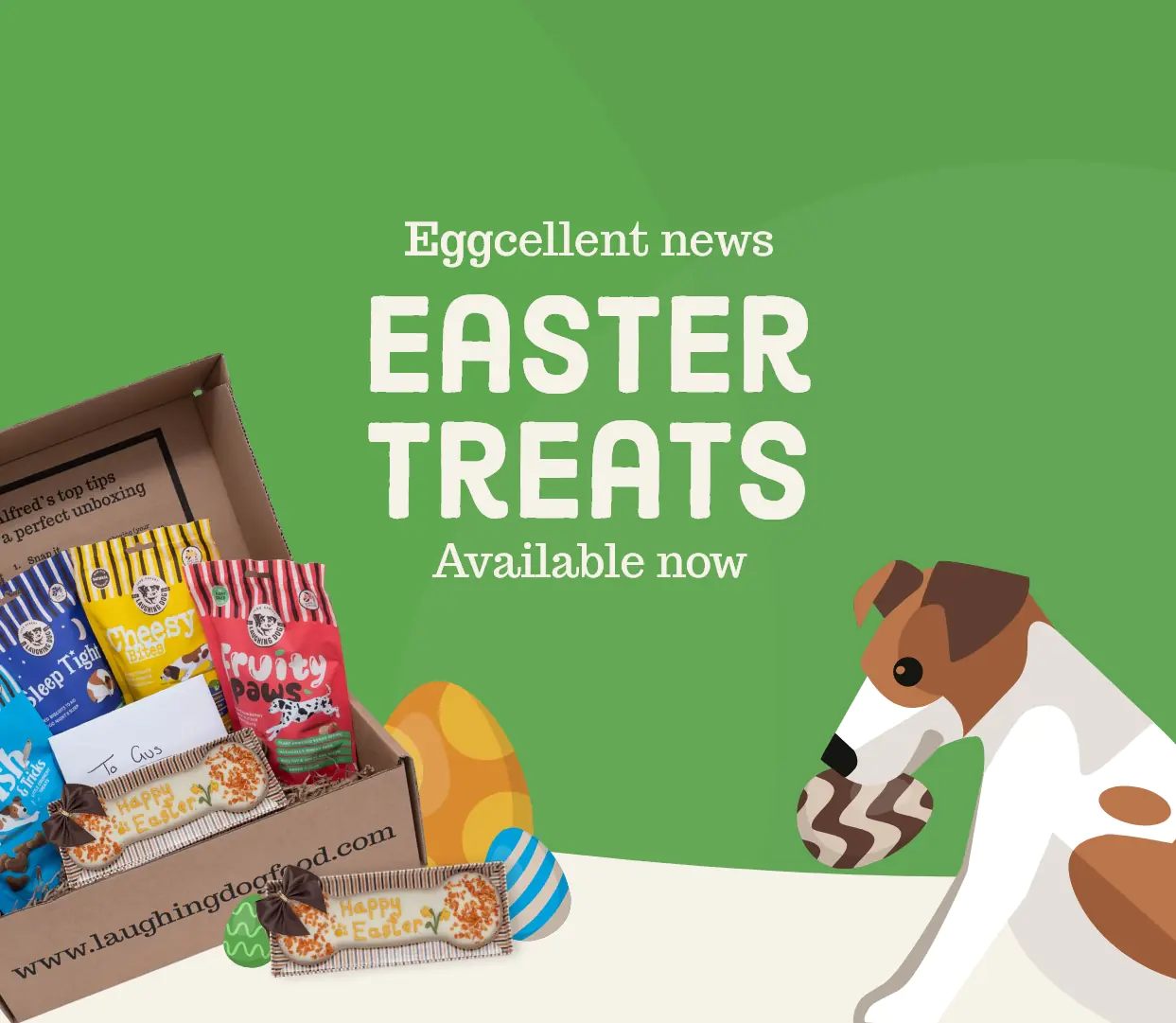 LD Easter Banner Tablet | Laughing Dog Food
